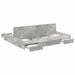 Cadru de pat cu depozitare Gri beton 200 x 200 cm Lemn compozit - WALTI WALTI