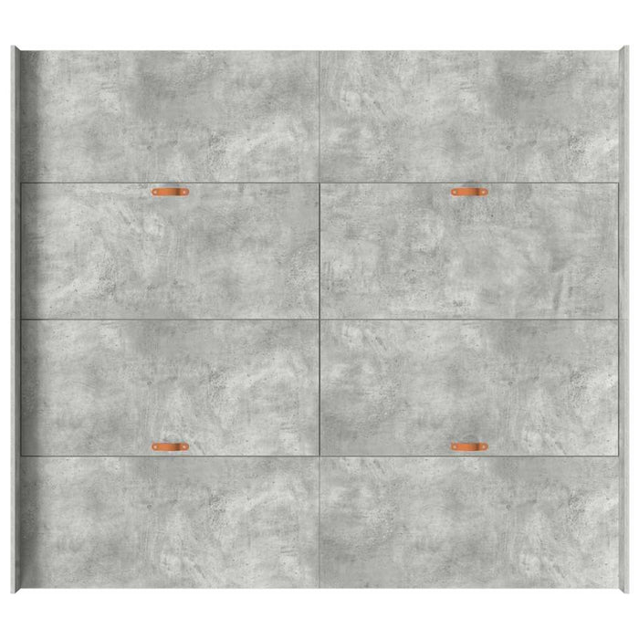 Cadru de pat cu depozitare Gri beton 200 x 200 cm Lemn compozit - WALTI WALTI
