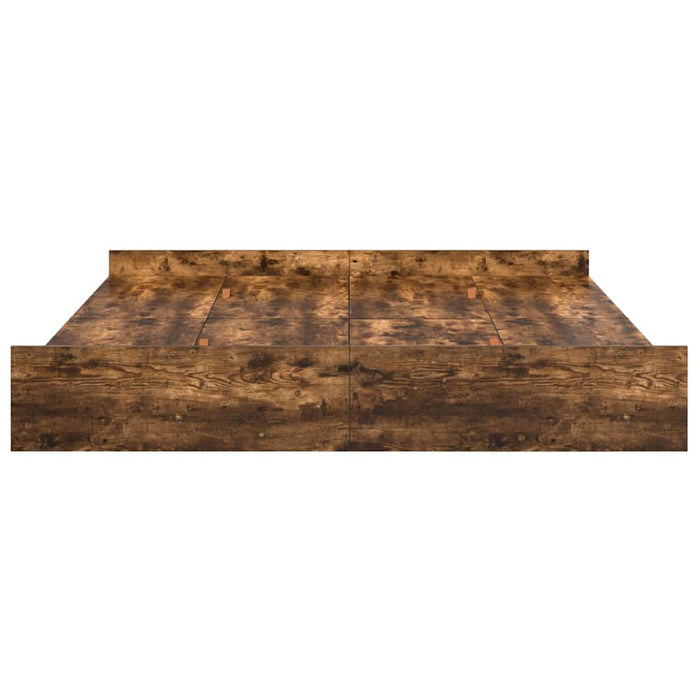 Cadru de pat cu depozitare cu sertar Stejar afumat 200 x 200 cm - WALTI WALTI