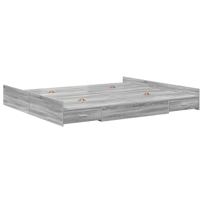 Cadru de pat cu depozitare cu headboard sonoma gri 200 x 200 cm - WALTI WALTI