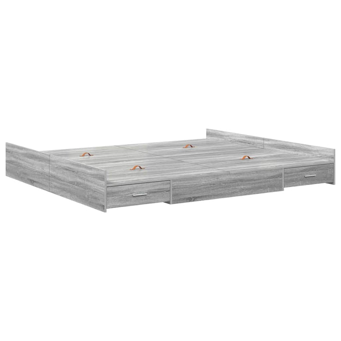 Cadru de pat cu depozitare cu headboard sonoma gri 200 x 200 cm - WALTI WALTI