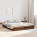 Cadru de pat cu depozitare cu headboard Lemn vechi 200 x 200 cm - WALTI WALTI