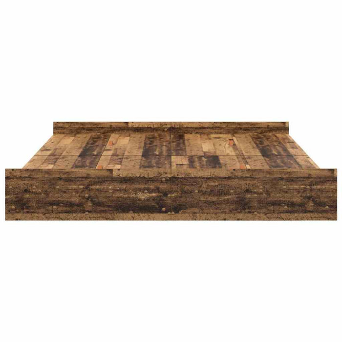 Cadru de pat cu depozitare cu headboard Lemn vechi 200 x 200 cm - WALTI WALTI