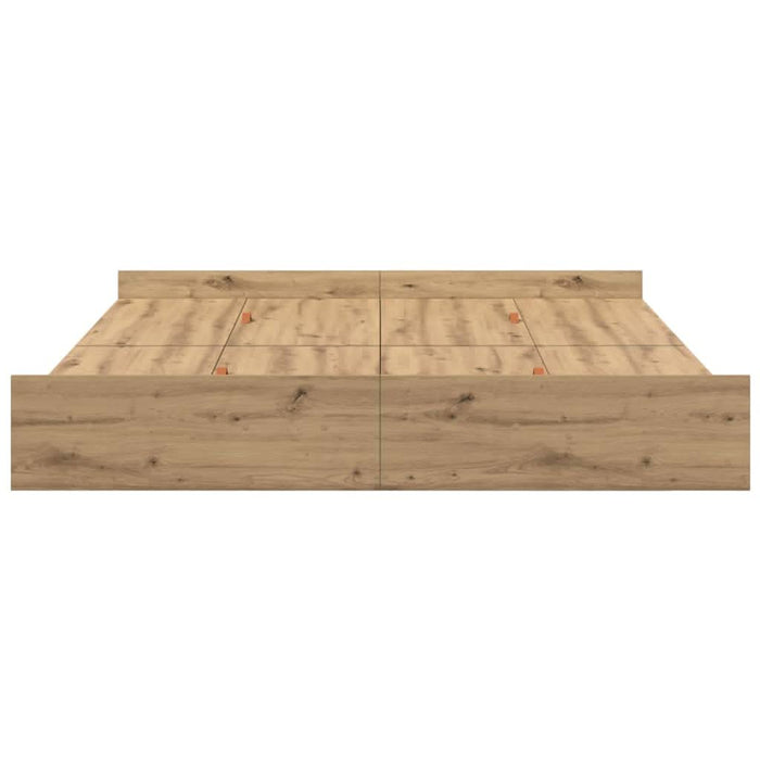 Cadru de pat cu depozitare stejar artizanal 200 x 200 cm - WALTI WALTI