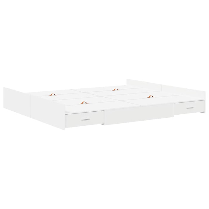 Cadru de pat cu depozitare Alb 180 x 200 cm Lemn compozit - WALTI WALTI