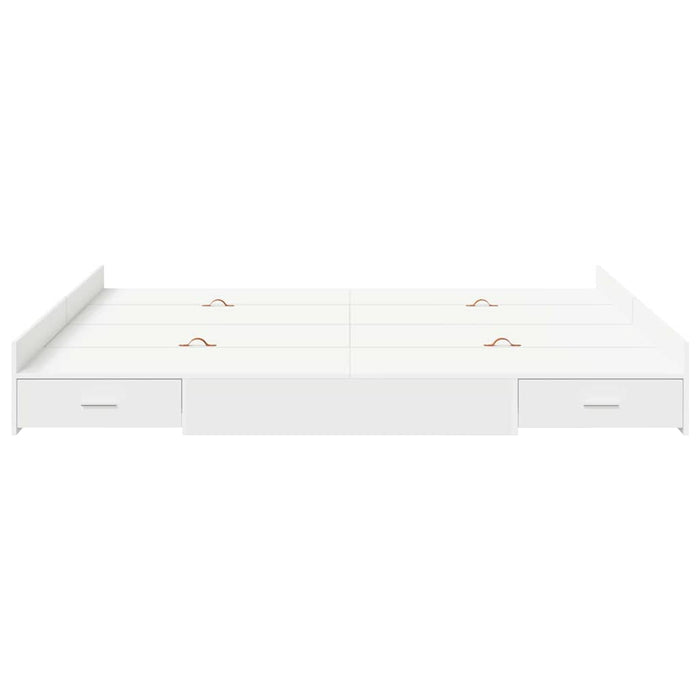 Cadru de pat cu depozitare Alb 180 x 200 cm Lemn compozit - WALTI WALTI