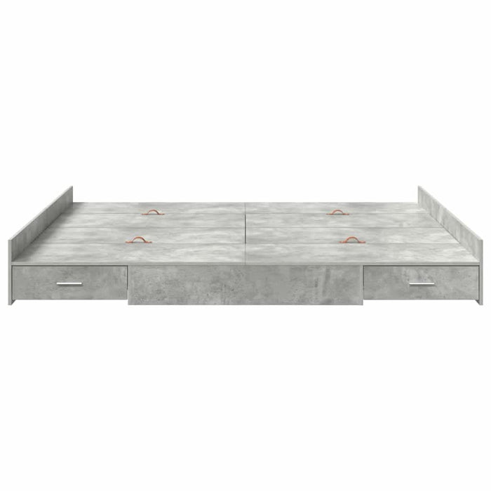 Cadru de pat cu depozitare Gri beton 180 x 200 cm Lemn compozit - WALTI WALTI