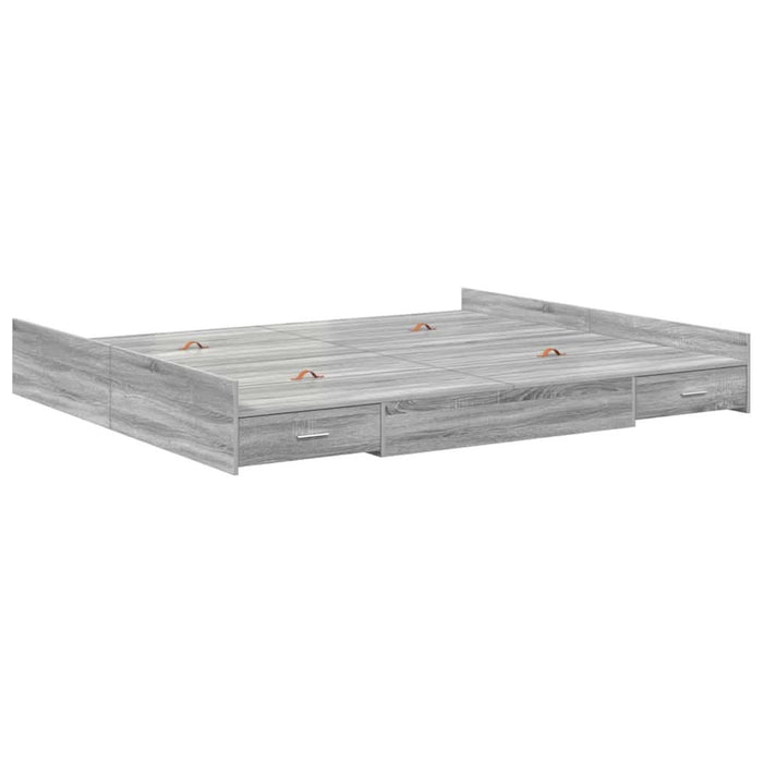 Cadru de pat cu depozitare cu headboard sonoma gri 180 x 200 cm - WALTI WALTI