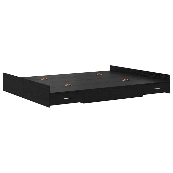 Cadru de pat cu depozitare cu sertar Stejar negru 160 x 200 cm - WALTI WALTI