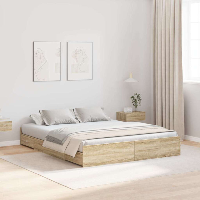 Cadru de pat cu depozitare cu sertar Stejar sonoma 160 x 200 cm - WALTI WALTI