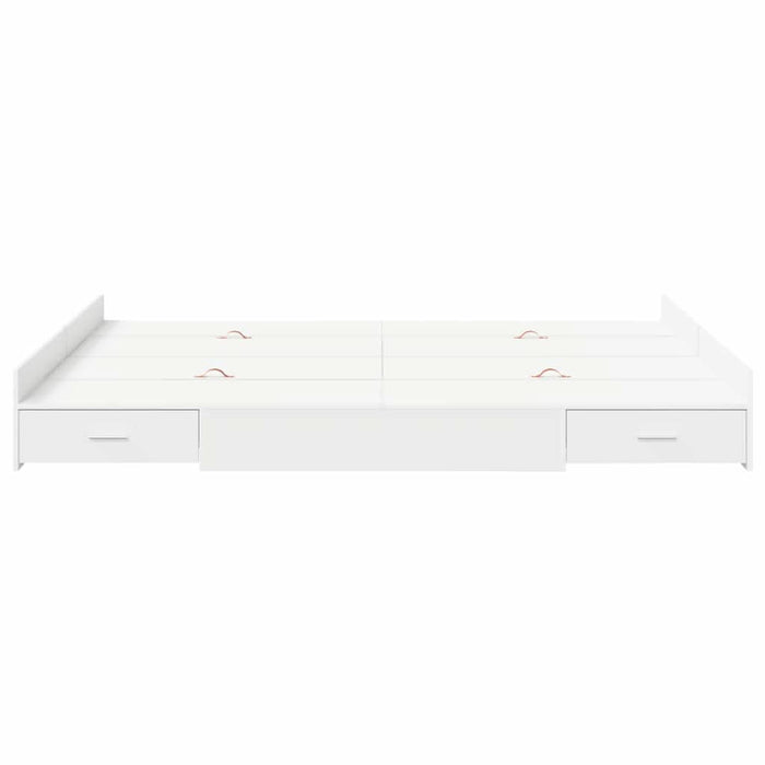 Cadru de pat cu depozitare Alb 140 x 200 cm Lemn compozit - WALTI WALTI