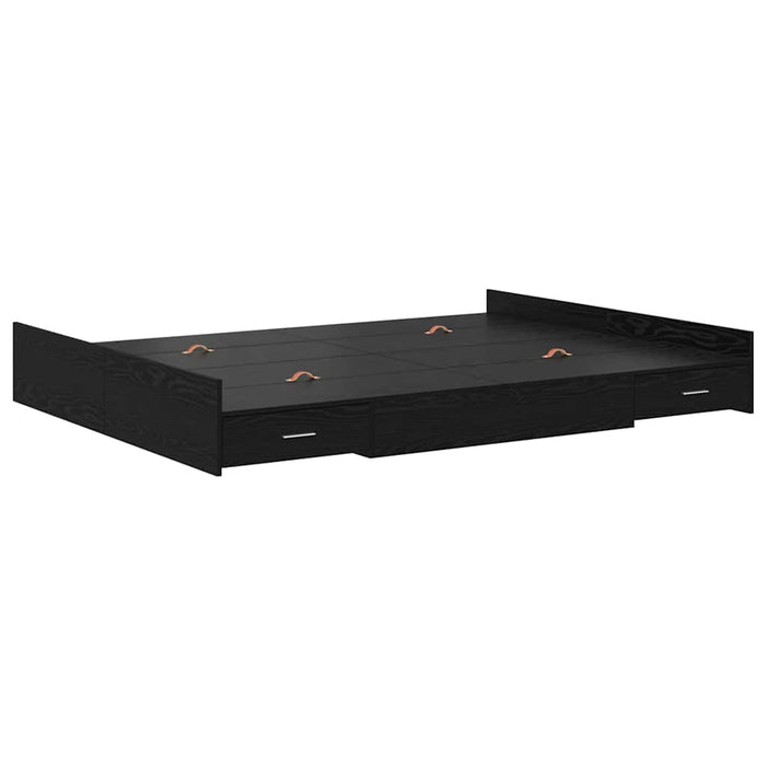 Cadru de pat cu depozitare cu sertar Stejar negru 140 x 200 cm - WALTI WALTI