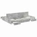 Cadru de pat cu depozitare Gri beton 140 x 200 cm Lemn compozit - WALTI WALTI