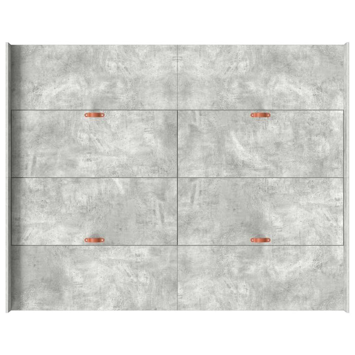 Cadru de pat cu depozitare Gri beton 140 x 200 cm Lemn compozit - WALTI WALTI