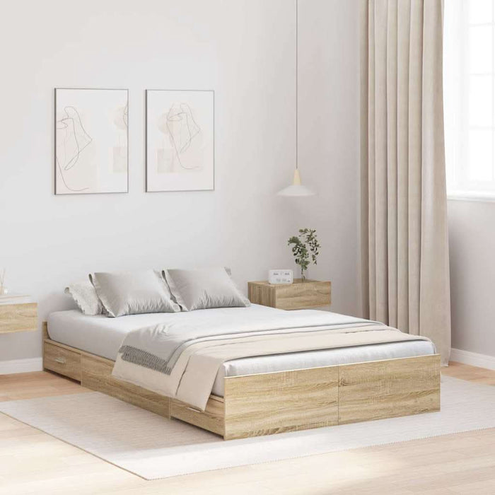 Cadru de pat cu depozitare cu sertar Stejar sonoma 120 x 200 cm - WALTI WALTI