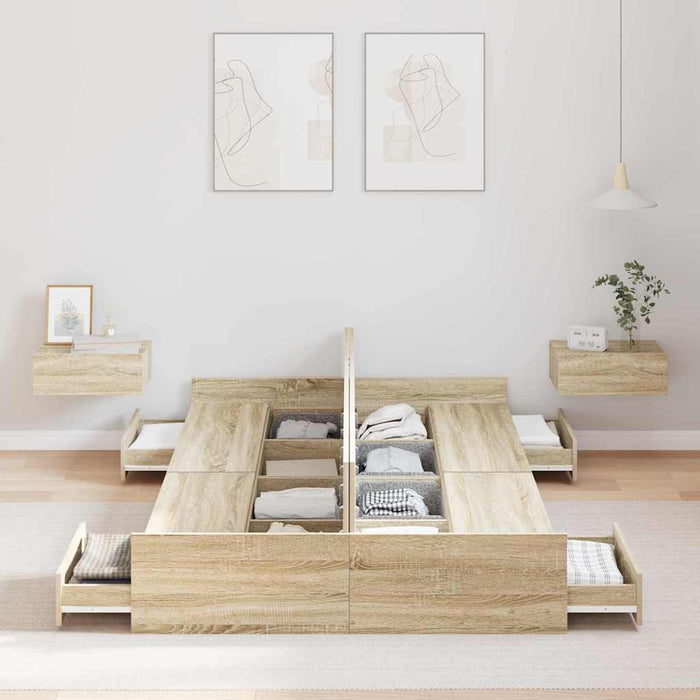 Cadru de pat cu depozitare cu sertar Stejar sonoma 120 x 200 cm - WALTI WALTI