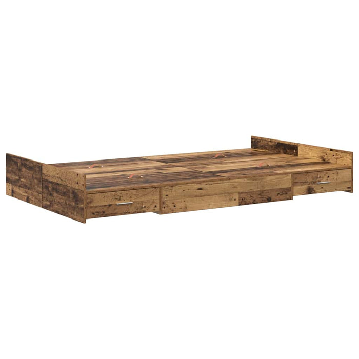 Cadru de pat cu depozitare cu headboard Lemn vechi 120 x 200 cm - WALTI WALTI