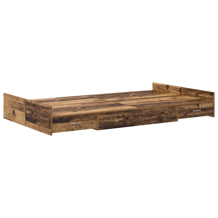 Cadru de pat cu depozitare cu headboard Lemn vechi 120 x 200 cm - WALTI WALTI