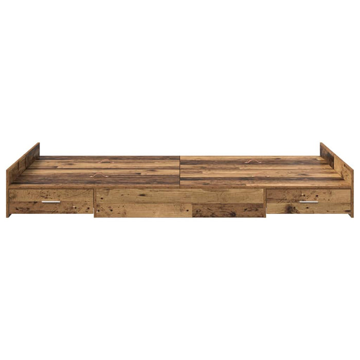 Cadru de pat cu depozitare cu headboard Lemn vechi 120 x 200 cm - WALTI WALTI