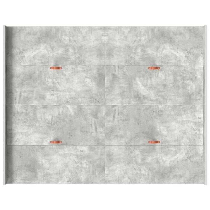 Cadru de pat cu depozitare Gri beton 140 x 190 cm Lemn compozit - WALTI WALTI