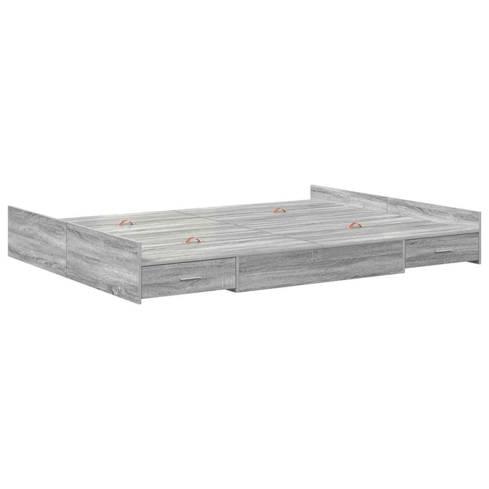 Cadru de pat cu depozitare cu headboard sonoma gri 135 x 190 cm - WALTI WALTI