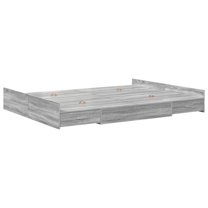 Cadru de pat cu depozitare cu headboard sonoma gri 135 x 190 cm - WALTI WALTI