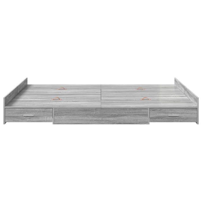 Cadru de pat cu depozitare cu headboard sonoma gri 135 x 190 cm - WALTI WALTI