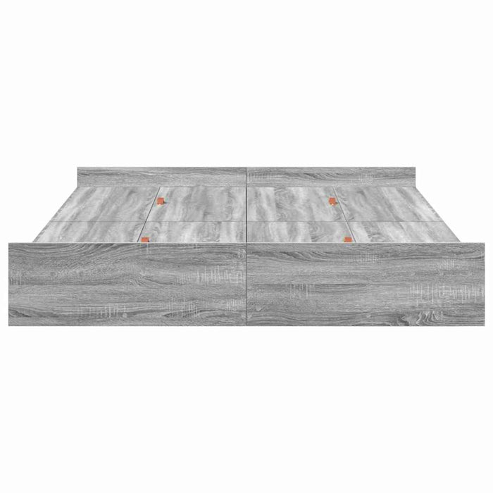 Cadru de pat cu depozitare cu headboard sonoma gri 135 x 190 cm - WALTI WALTI