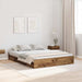 Cadru de pat cu depozitare cu headboard Lemn vechi 135 x 190 cm - WALTI WALTI