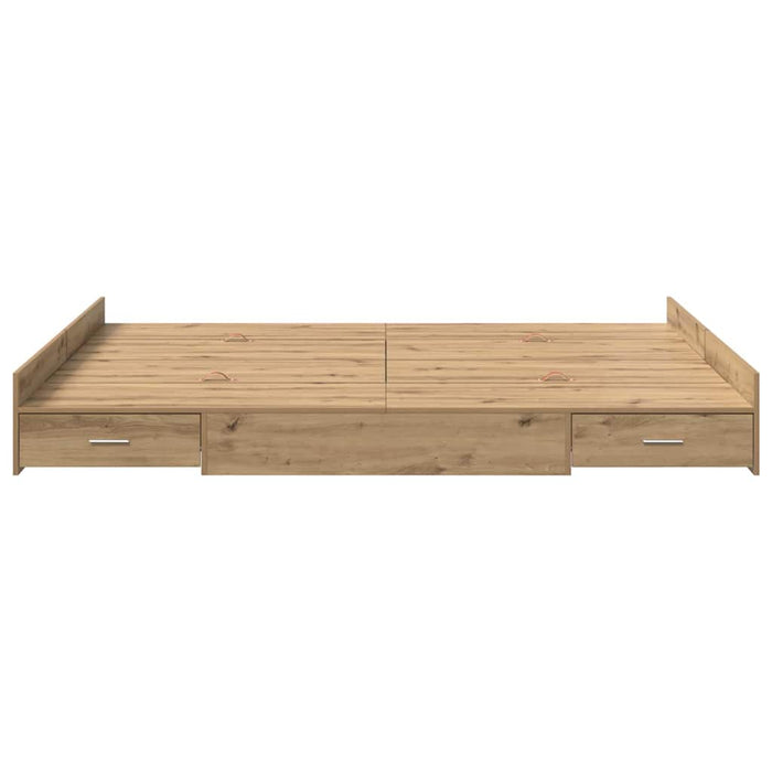 Cadru de pat cu depozitare stejar artizanal 135 x 190 cm - WALTI WALTI