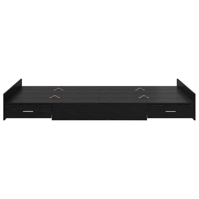Cadru de pat cu depozitare cu sertar Stejar negru 120 x 190 cm - WALTI WALTI