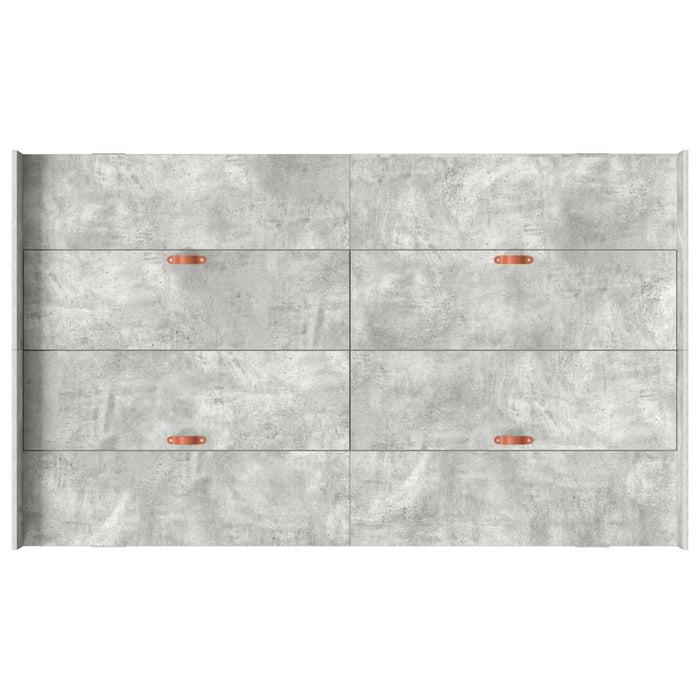 Cadru de pat cu depozitare Gri beton 120 x 190 cm Lemn compozit - WALTI WALTI