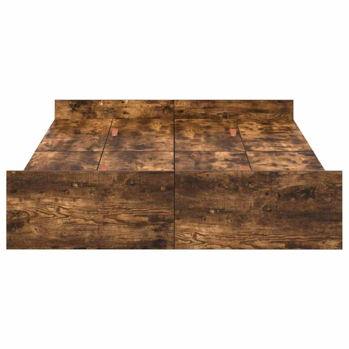 Cadru de pat cu depozitare cu sertar Stejar afumat 120 x 190 cm - WALTI WALTI