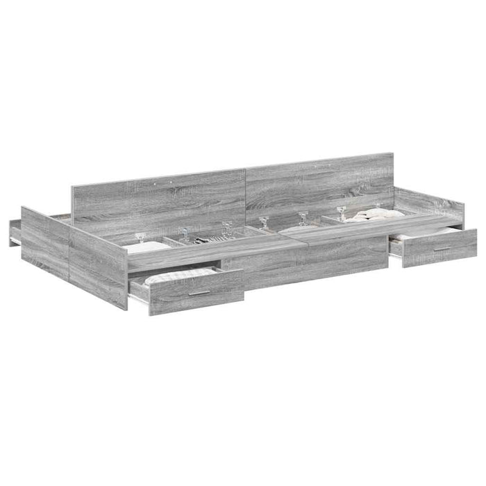 Cadru de pat cu depozitare cu headboard sonoma gri 120 x 190 cm - WALTI WALTI