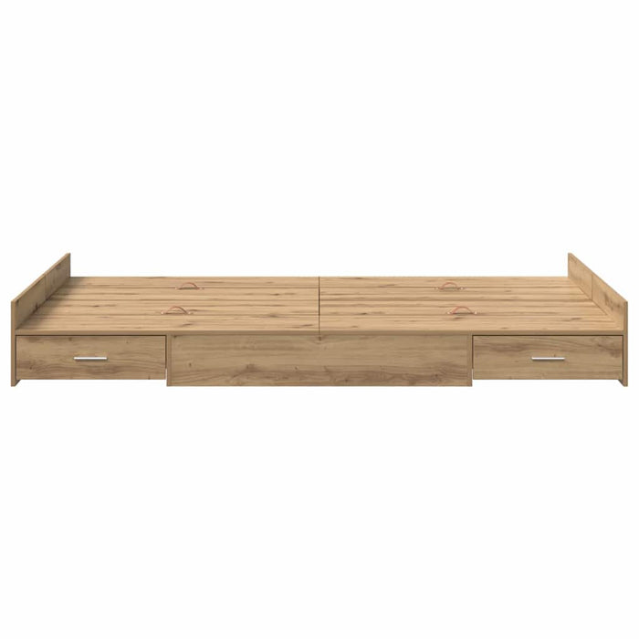 Cadru de pat cu depozitare stejar artizanal 120 x 190 cm - WALTI WALTI