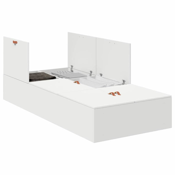 Cadru de pat cu depozitare Alb 200 x 90 x 31.5 cm Lemn compozit - WALTI WALTI