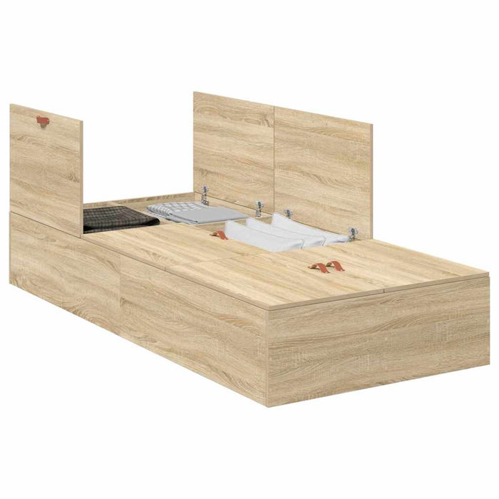 Cadru de pat Stejar sonoma 200 x 90 x 31.5 cm Lemn compozit - WALTI WALTI