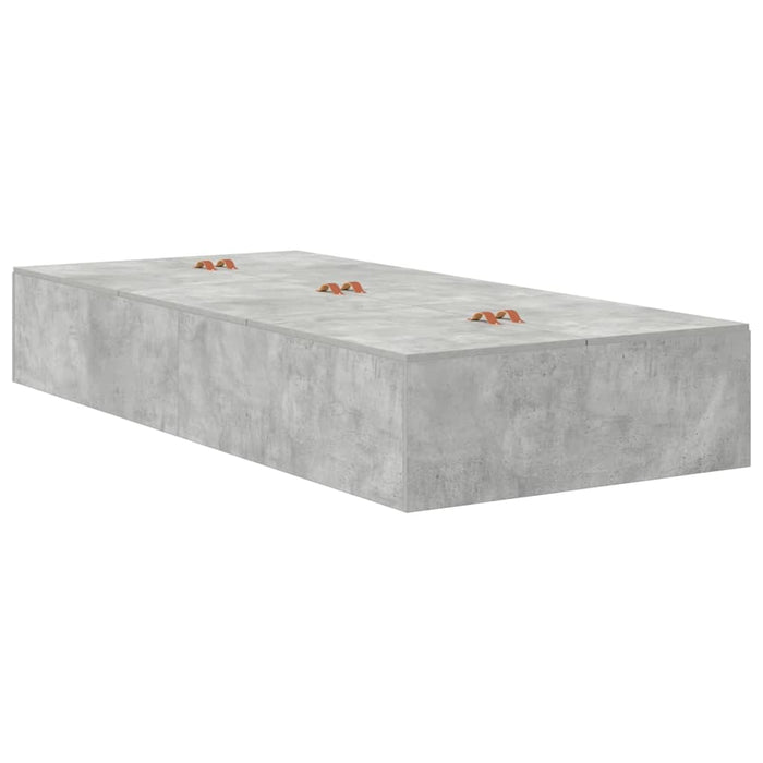 Cadru de pat Gri beton 200 x 100 x 31.5 cm Lemn compozit - WALTI WALTI