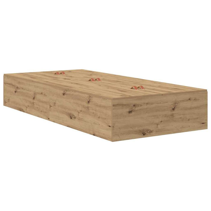 Cadru de pat stejar artizanal 200 x 100 x 31.5 cm Lemn compozit - WALTI WALTI