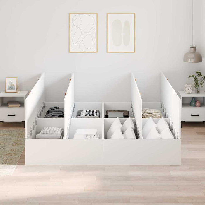 Cadru de pat Alb 200 x 200 x 31.5 cm Lemn compozit - WALTI WALTI