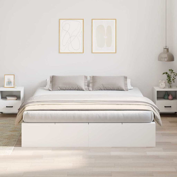 Cadru de pat Alb 200 x 200 x 31.5 cm Lemn compozit - WALTI WALTI