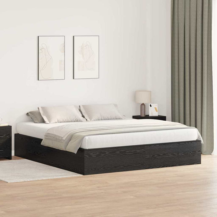 Cadru de pat Stejar negru 200 x 200 x 31.5 cm Lemn compozit - WALTI WALTI