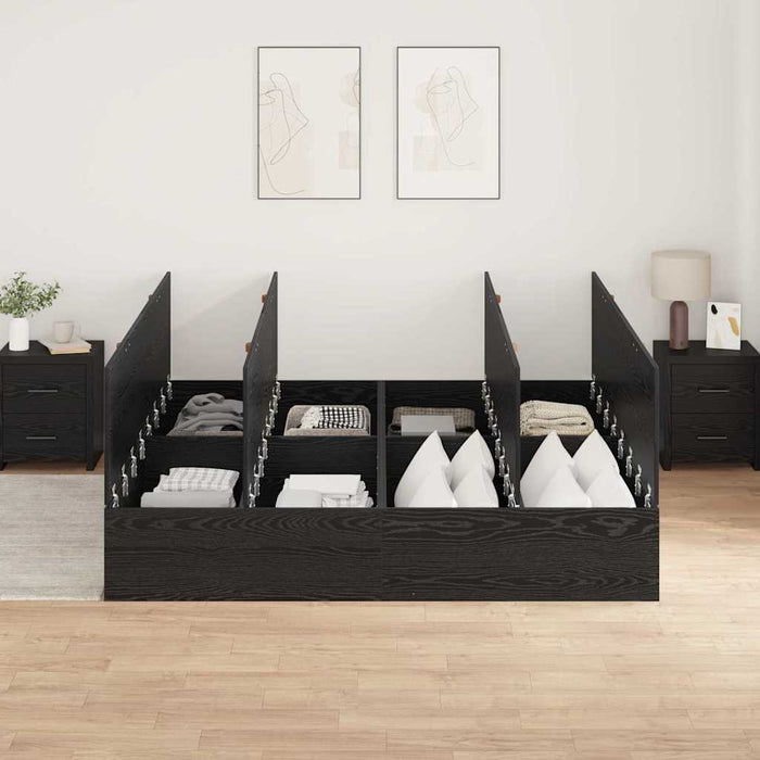 Cadru de pat Stejar negru 200 x 200 x 31.5 cm Lemn compozit - WALTI WALTI