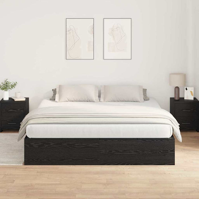 Cadru de pat Stejar negru 200 x 200 x 31.5 cm Lemn compozit - WALTI WALTI