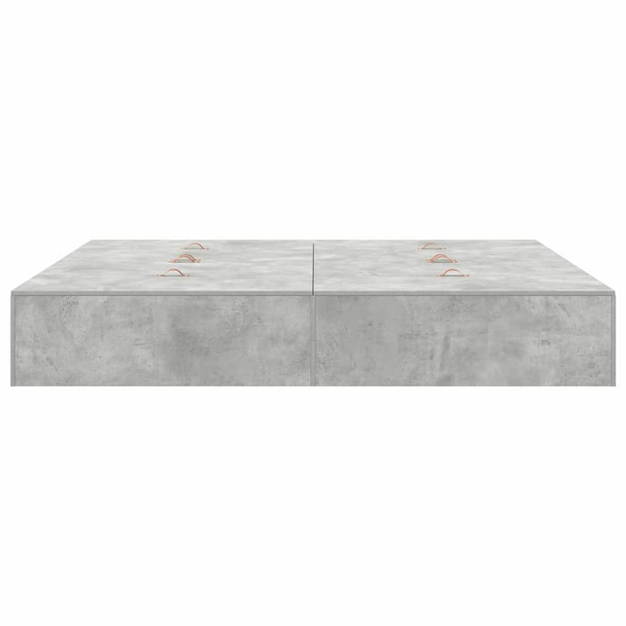Cadru de pat Gri beton 200 x 200 x 31.5 cm Lemn compozit - WALTI WALTI