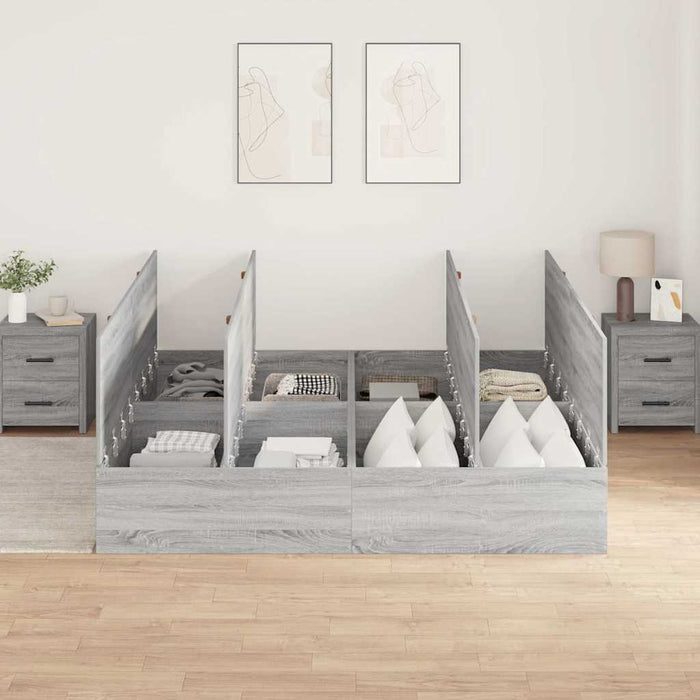 Cadru de pat sonoma gri 200 x 200 x 31.5 cm Lemn compozit - WALTI WALTI