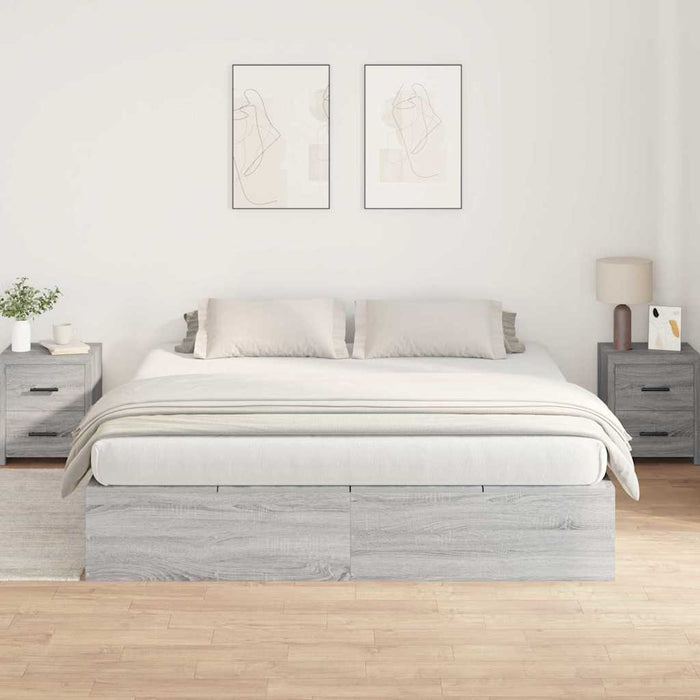 Cadru de pat sonoma gri 200 x 200 x 31.5 cm Lemn compozit - WALTI WALTI
