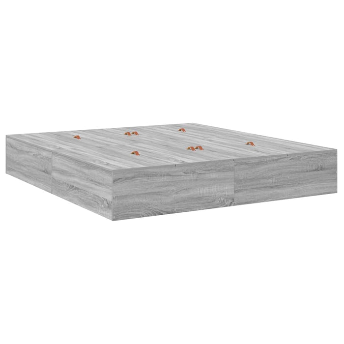 Cadru de pat sonoma gri 200 x 200 x 31.5 cm Lemn compozit - WALTI WALTI
