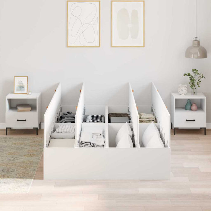Cadru de pat Alb 200 x 120 x 31.5 cm Lemn compozit - WALTI WALTI