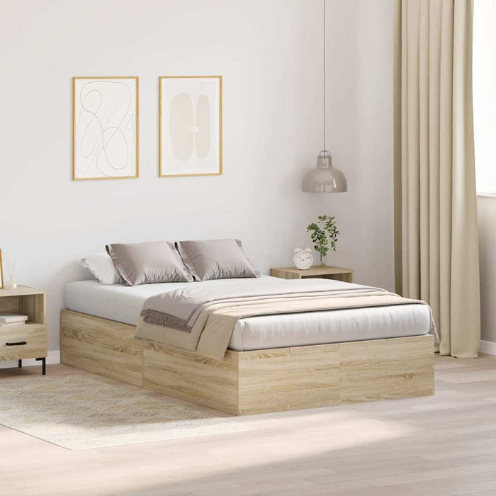 Cadru de pat Stejar sonoma 200 x 120 x 31.5 cm Lemn compozit - WALTI WALTI